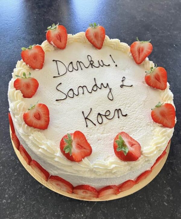 biscuit met opschrift